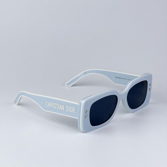 Dior DIORPACIFIC S1U 80B0 Women NEW AUTHENTIC Sunglasses Blue White Rectangle main image 8